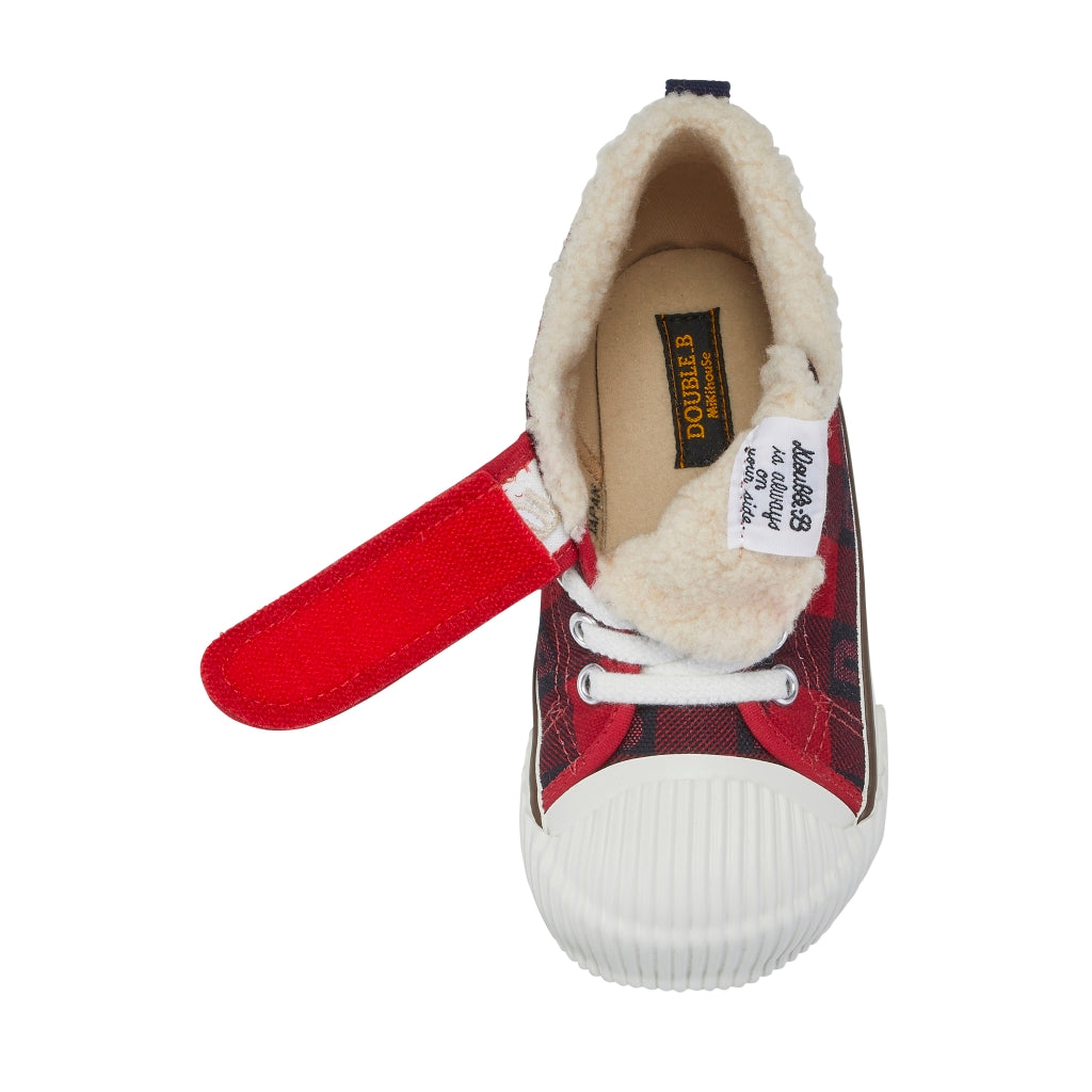 CHAUSSURES A CARREAUX ROUGE DOUBLE B MIKI HOUSE