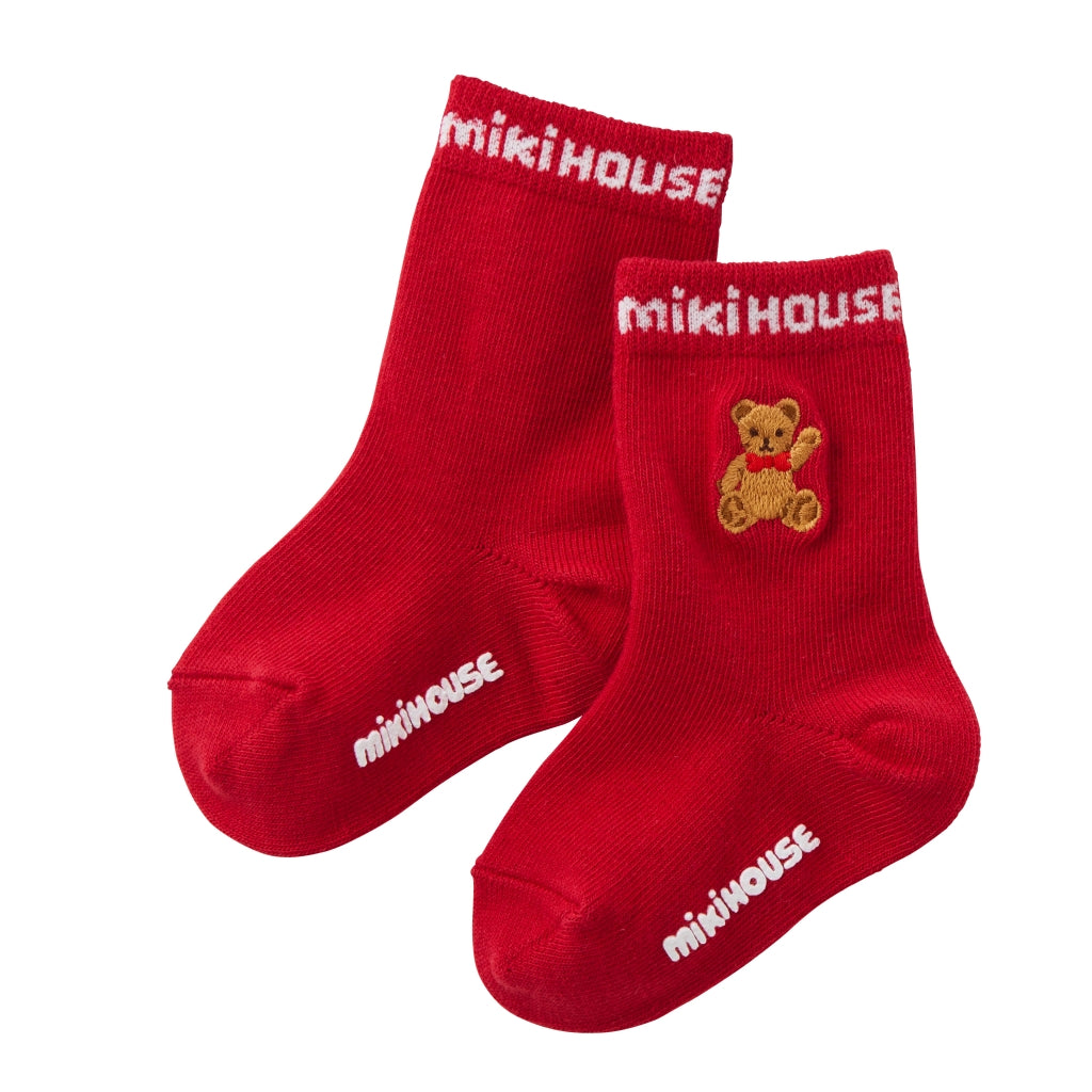 CHAUSSETTE ROUGE OURSONS