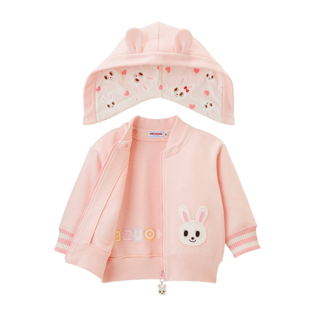 PINK USAKO JACKET WITH HOOD MIKI HOUSE