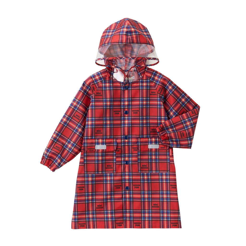 VESTE DE PLUIE A CARREAUX ROUGE MIKI HOUSE