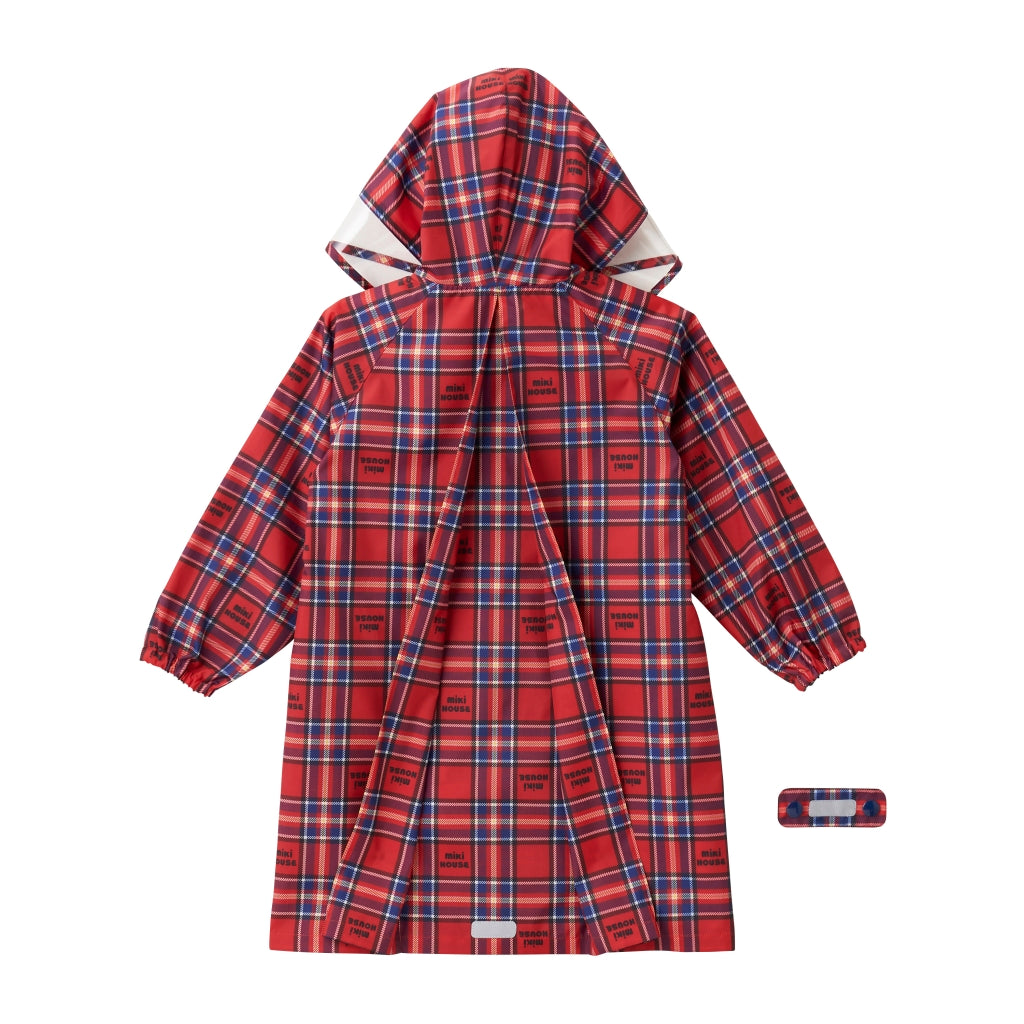 MIKI HOUSE RED CHECKED RAIN JACKET