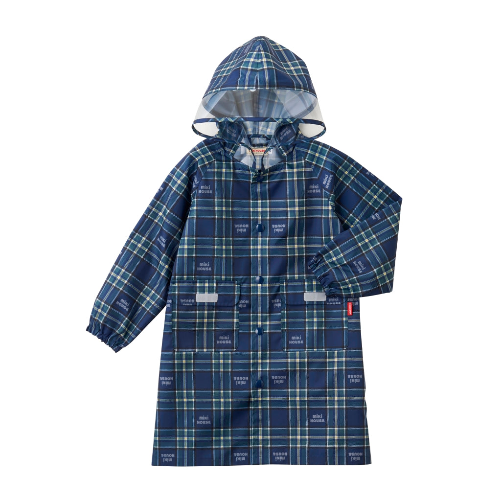 MIKI HOUSE BLUE CHECKED RAIN JACKET