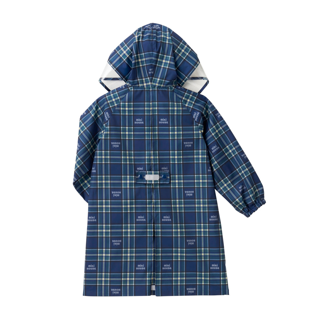 MIKI HOUSE BLUE CHECKED RAIN JACKET