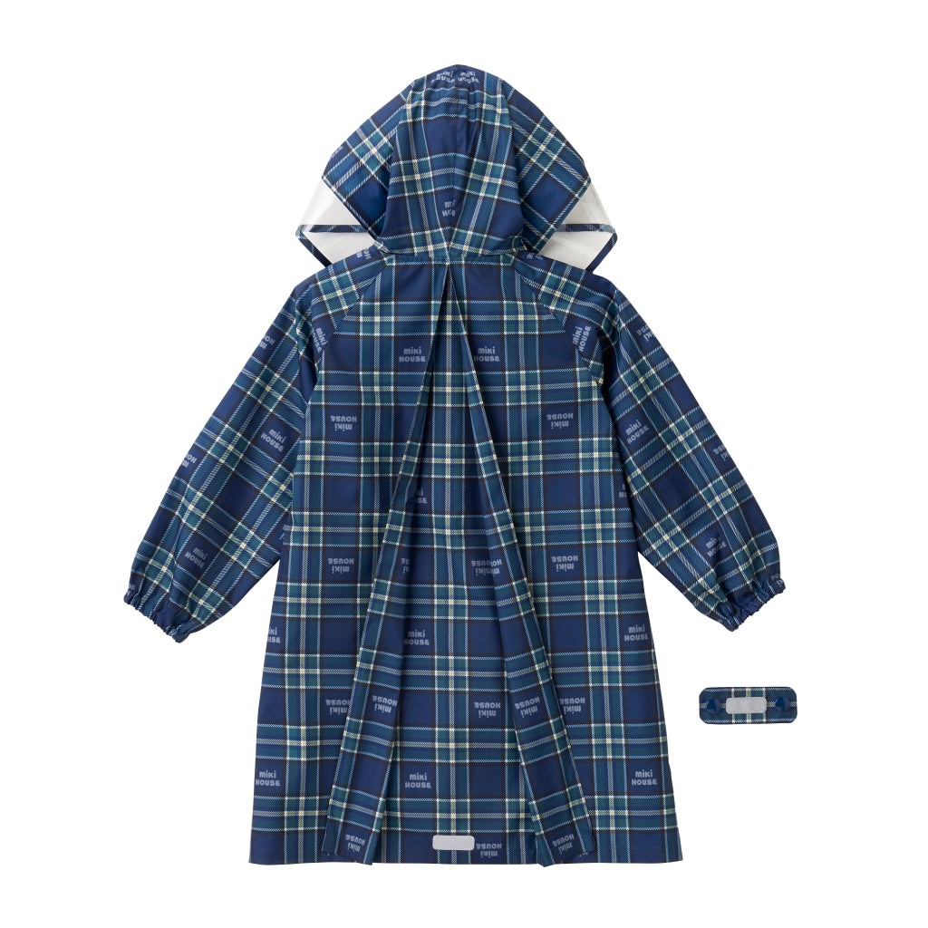 MIKI HOUSE BLUE CHECKED RAIN JACKET