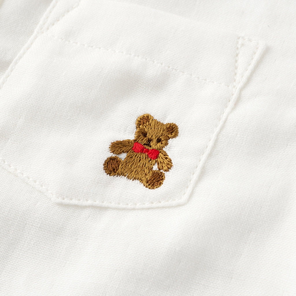 CHEMISE BLANCHE BRODERIE OURSON