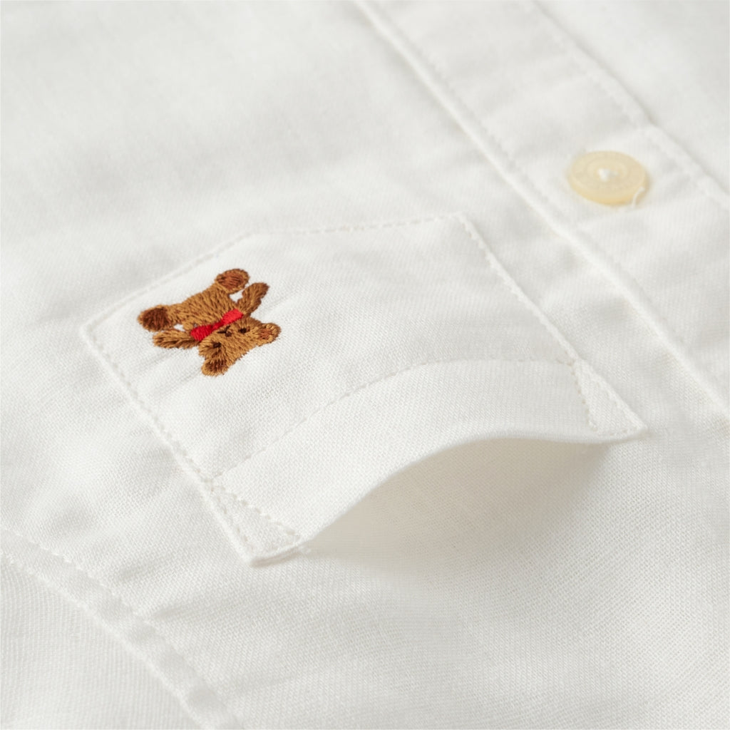 CHEMISE BLANCHE BRODERIE OURSON