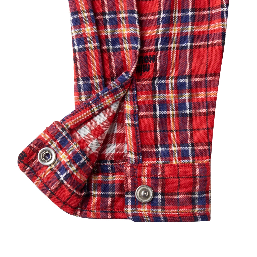 CHEMISE A CARREAUX ROUGE LOGO  MIKI HOUSE