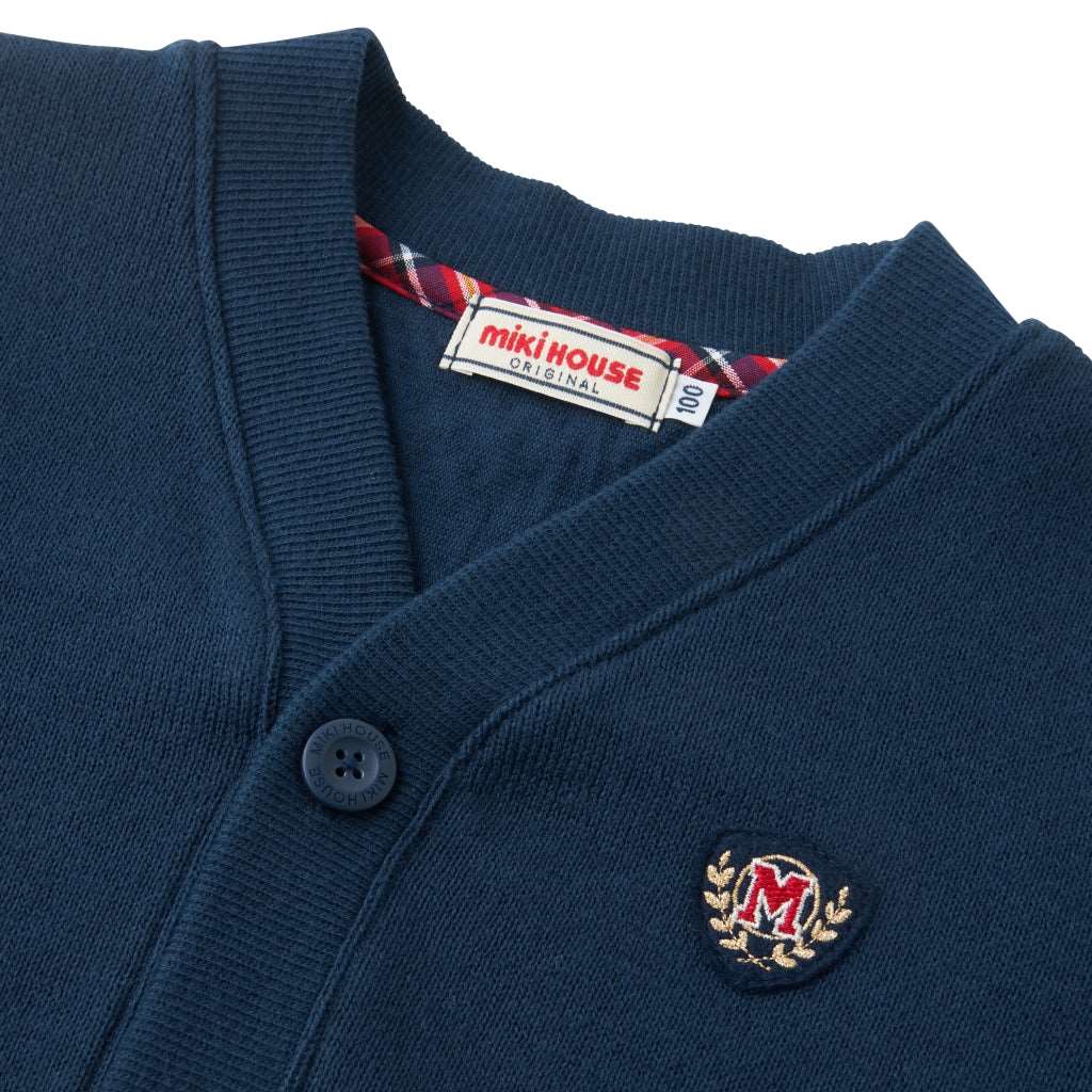 CARDIGAN BLEU MARINE LOGO M