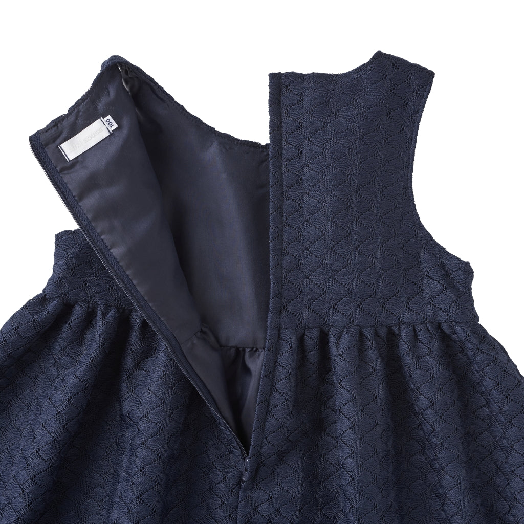 ROBE BLEU MARINE NŒUD BLANC
