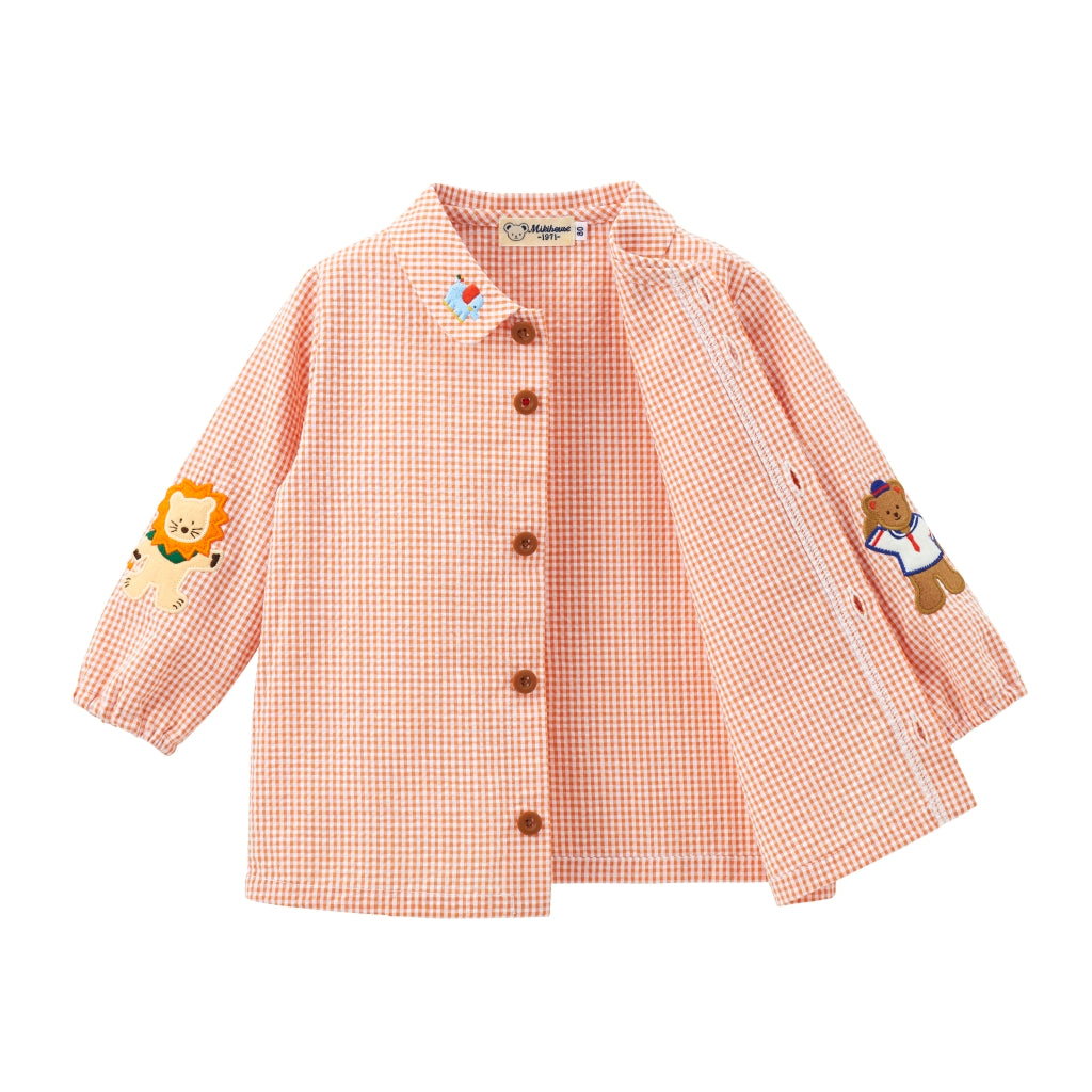 CHEMISE A CARREAUX ORANGE MIKI HOUSE