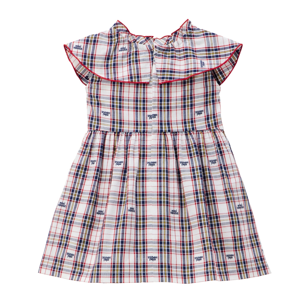 ROBE BLEUE À CARREAUX