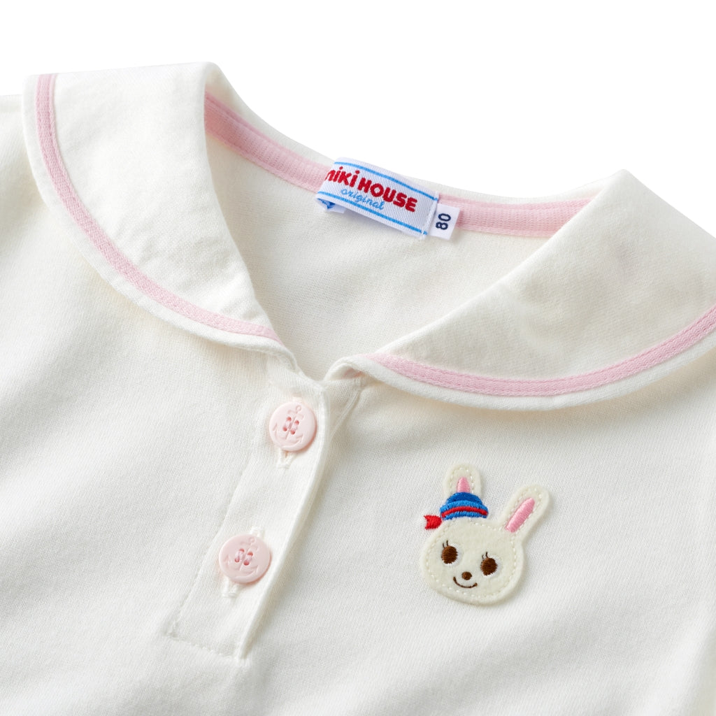 T-SHIRT BLANC COL MARIN USAKO