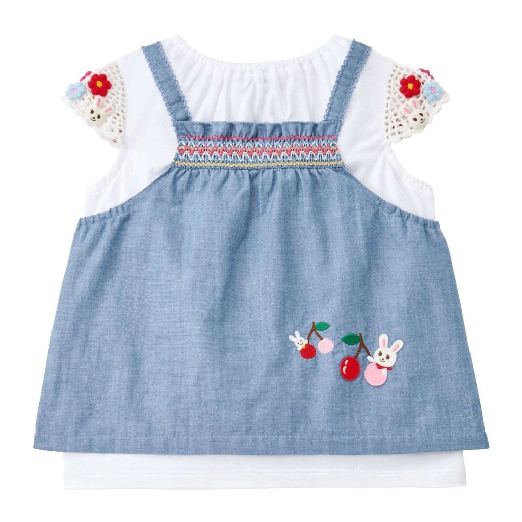 BLOUSE BLANCHE AVEC UN TABLIER DENIM USAKO