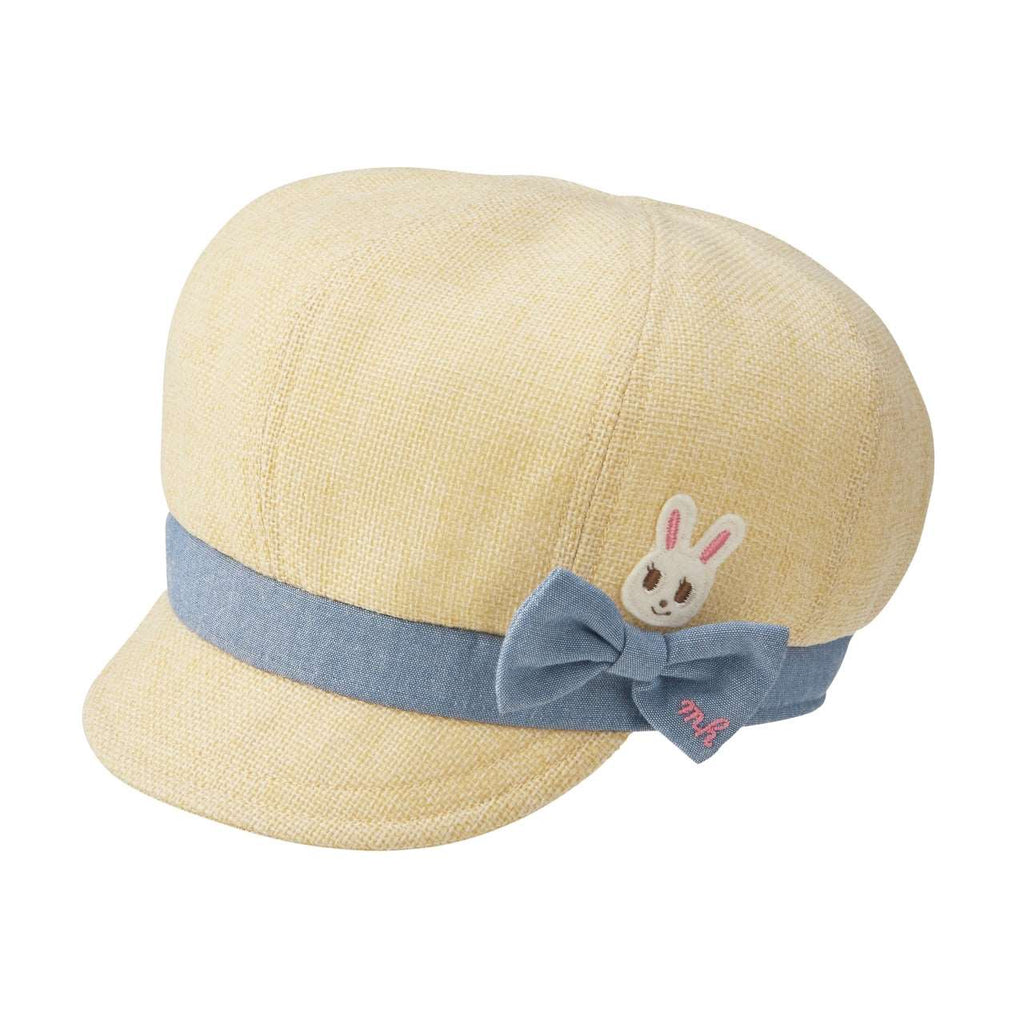 CASQUETTE BEIGE À RUBAN BLEU USAKO