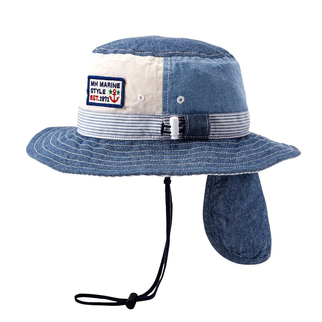 CHAPEAU PROTÈGE-NUQUE COTON BLEU MARINE