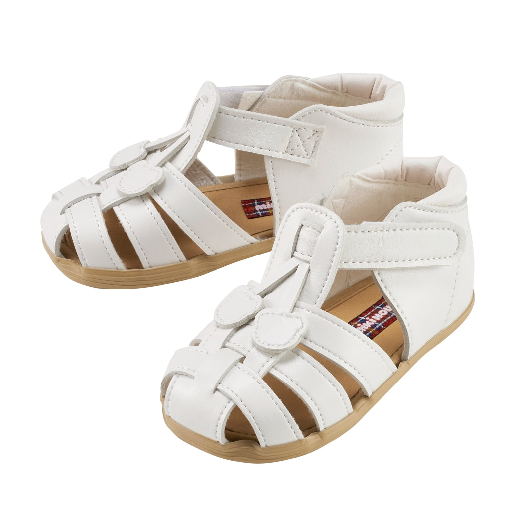 SANDALES BLANCHES ENFANT AVEC CERISE