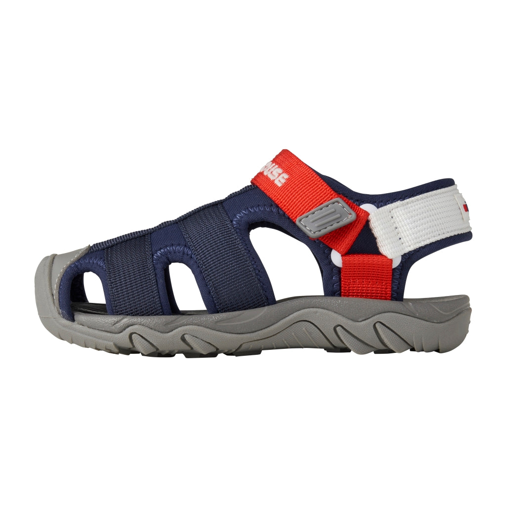 SANDALES ÉTÉ BLEU MARINE ET ROUGES