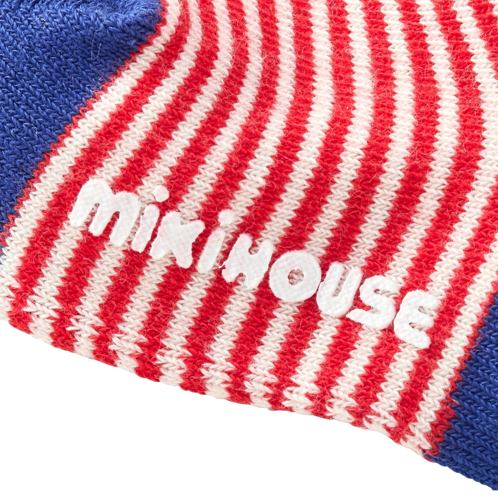 CHAUSSETTES ROUGES ET BLEUES À RAYURES