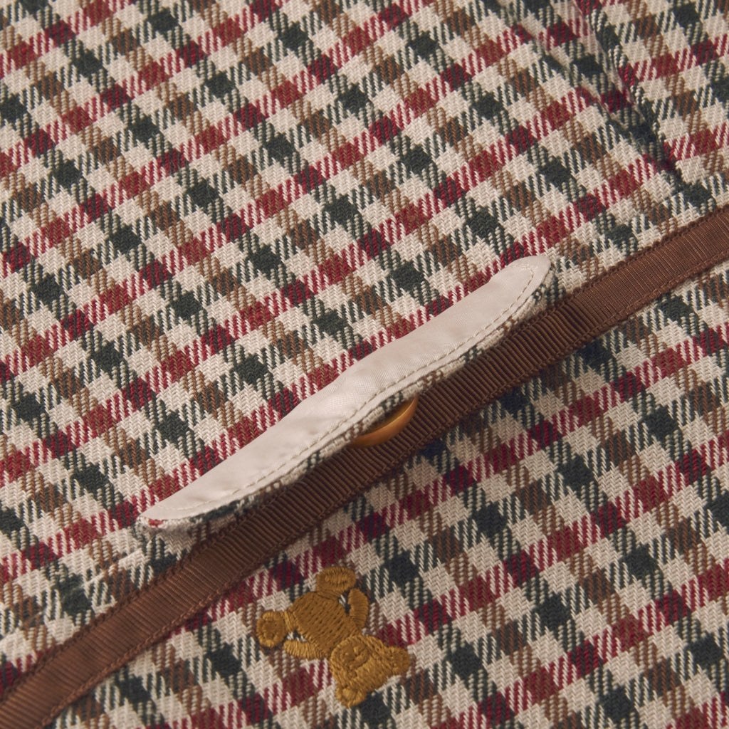 ROBE MARRON À CARREAUX AVEC OURSON
