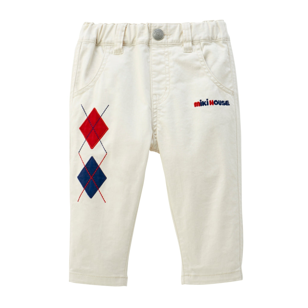 PANTALON BLANC MOTIF BURLINGTON