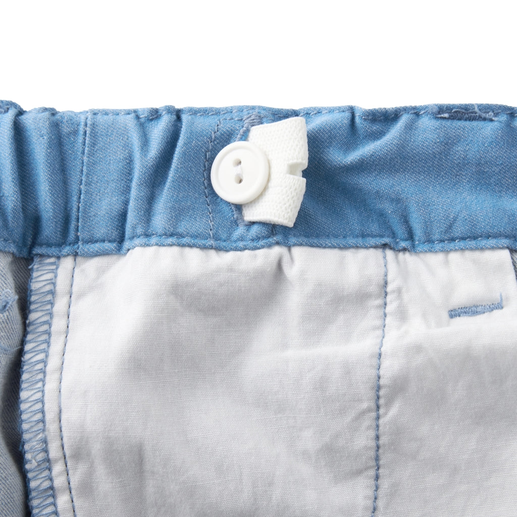 PANTALON BLEU OURSON BLANC À VOLANTS