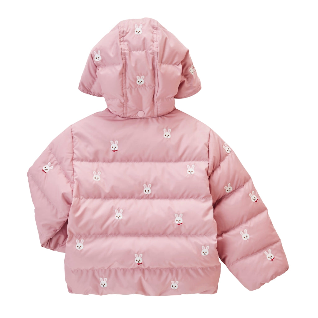 MIKI HOUSE PINK USAKO DETACHABLE HOODED PUFFER JACKET