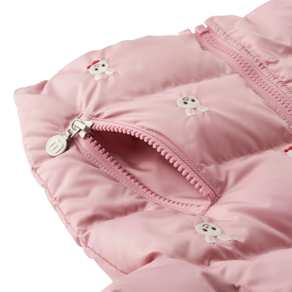 MIKI HOUSE PINK USAKO DETACHABLE HOODED PUFFER JACKET