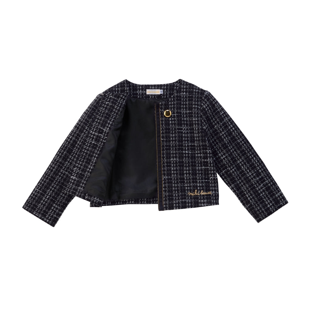 VESTE NOIRE MIKI HOUSE IMITATION TWEED