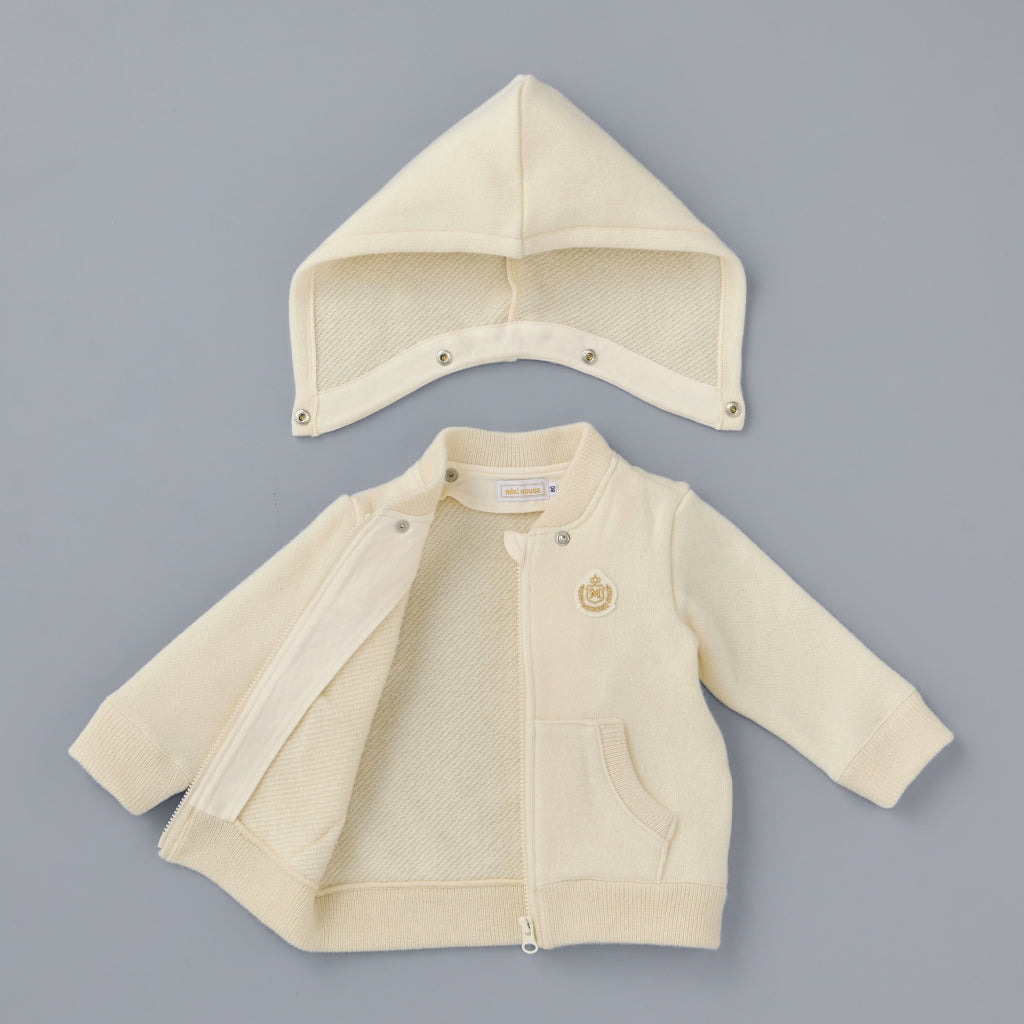 PARKA BLANC EN CACHEMIRE MIKI HOUSE