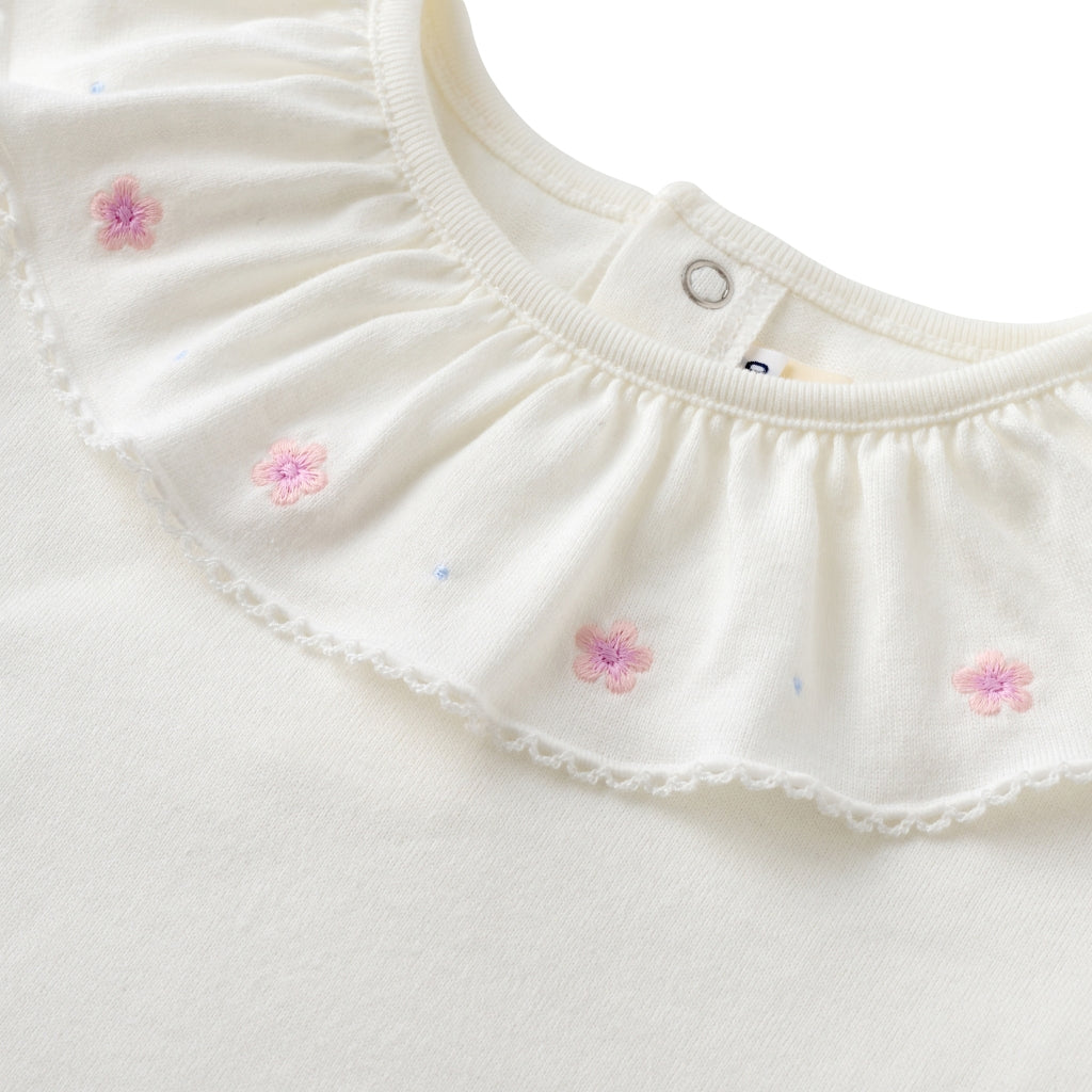 BLOUSE BLANCHE À FLEURS ROSES MIKI HOUSE