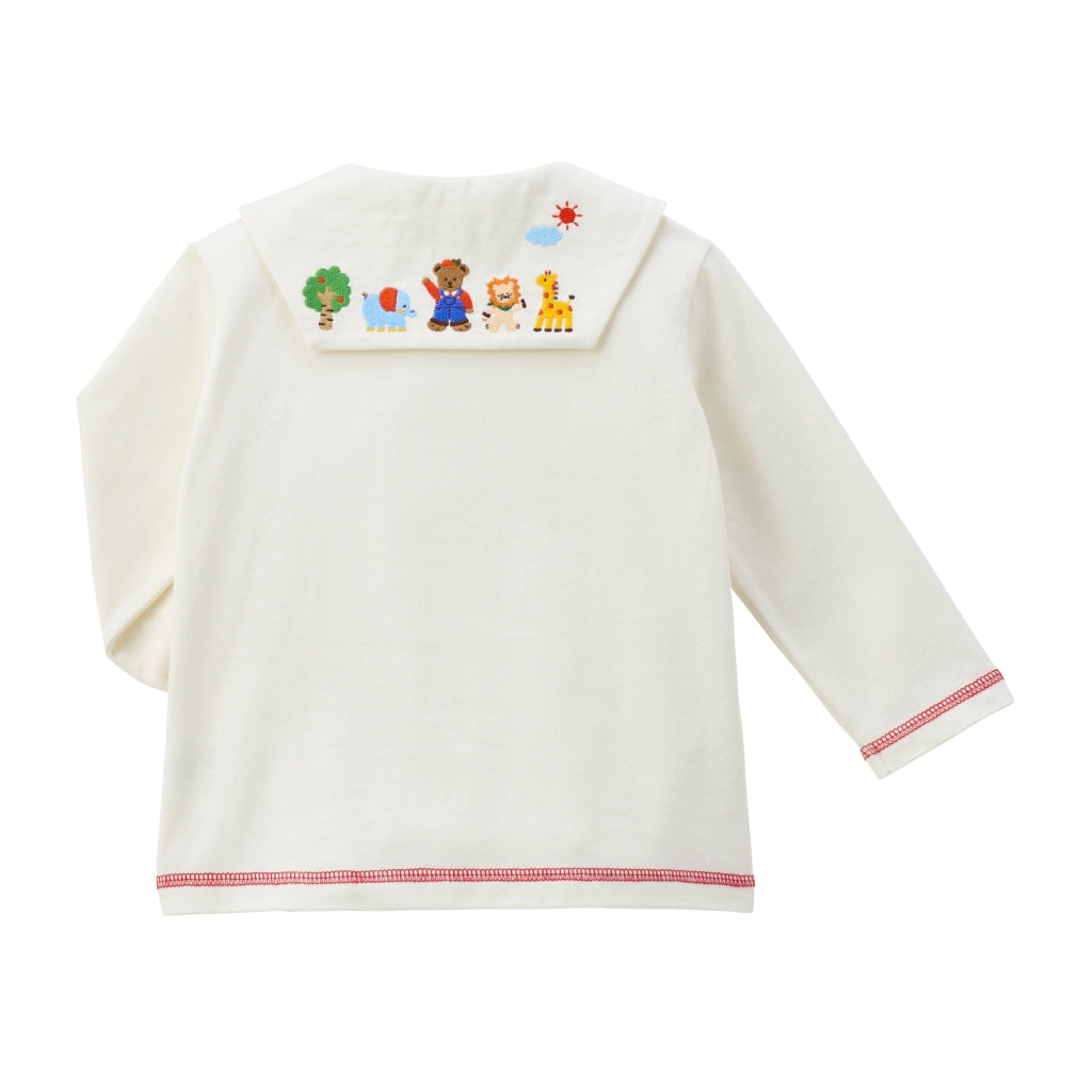 BLOUSE BLANCHE COL ANIMAUX MIKI HOUSE