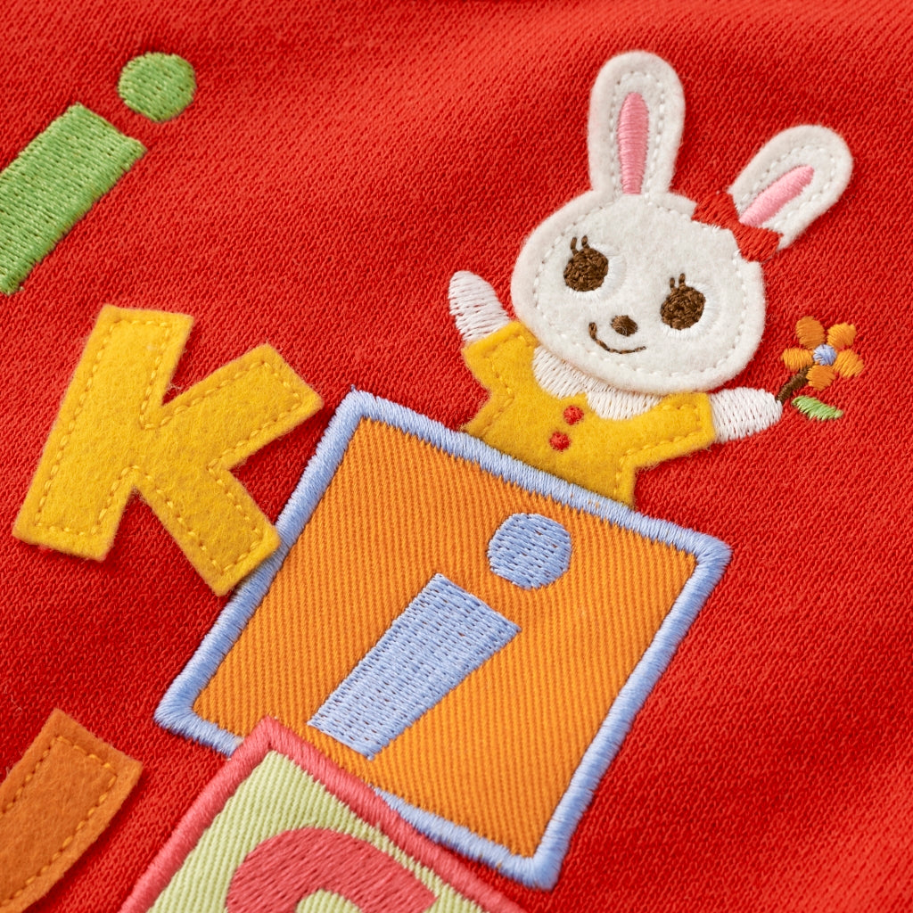 USAKO RABBIT SWEATSHIRT RED MIKI HOUSE