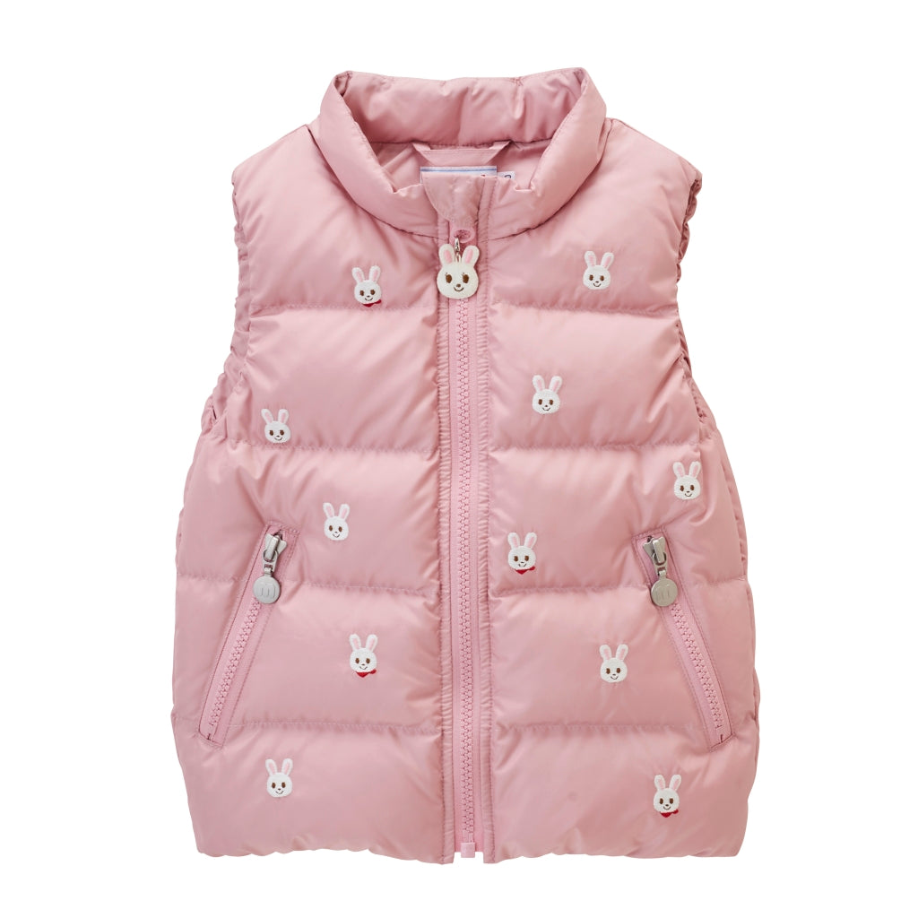 PINK SLEEVELESS DOWN JACKET USAKO MIKI HOUSE