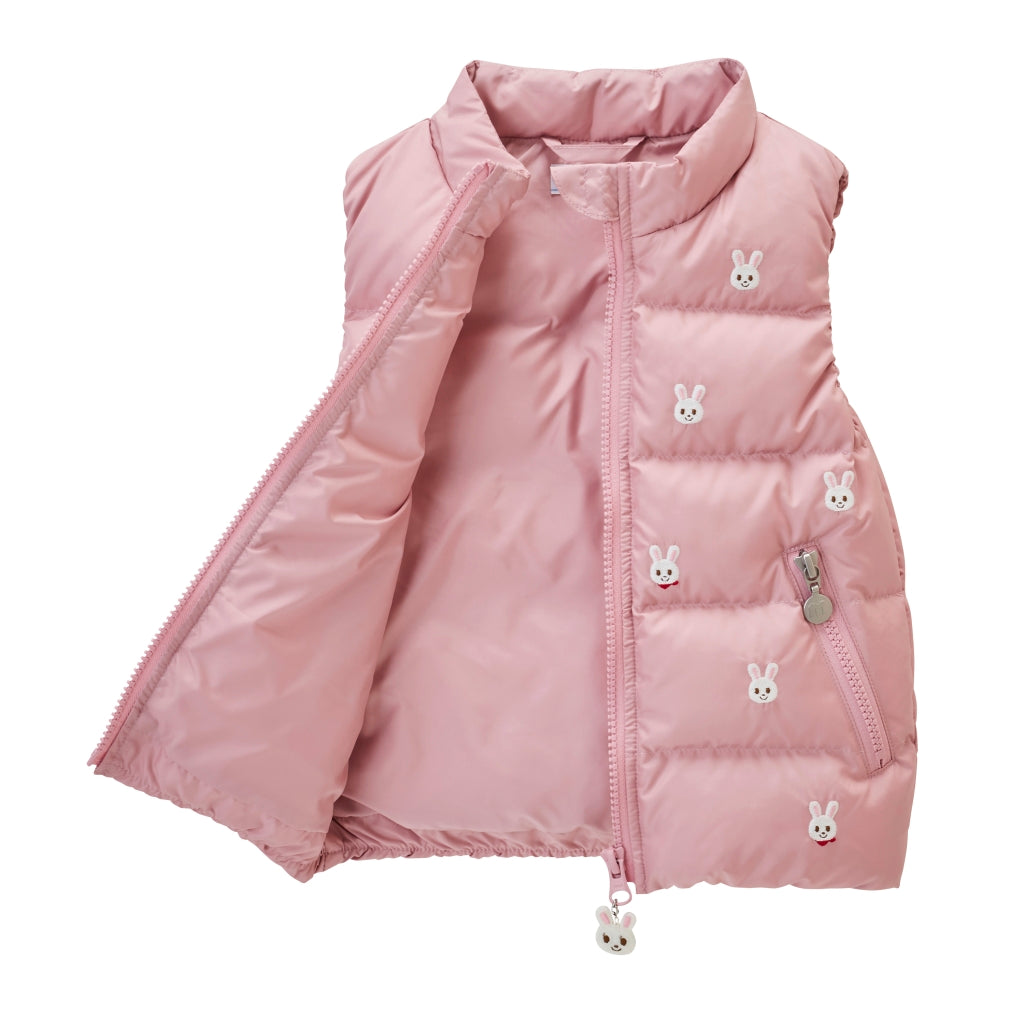 PINK SLEEVELESS DOWN JACKET USAKO MIKI HOUSE