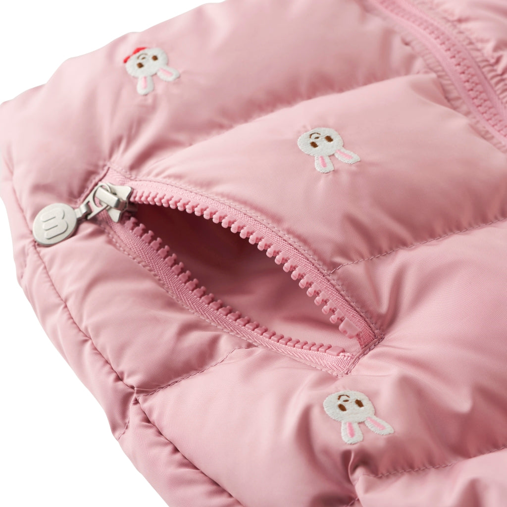 PINK SLEEVELESS DOWN JACKET USAKO MIKI HOUSE