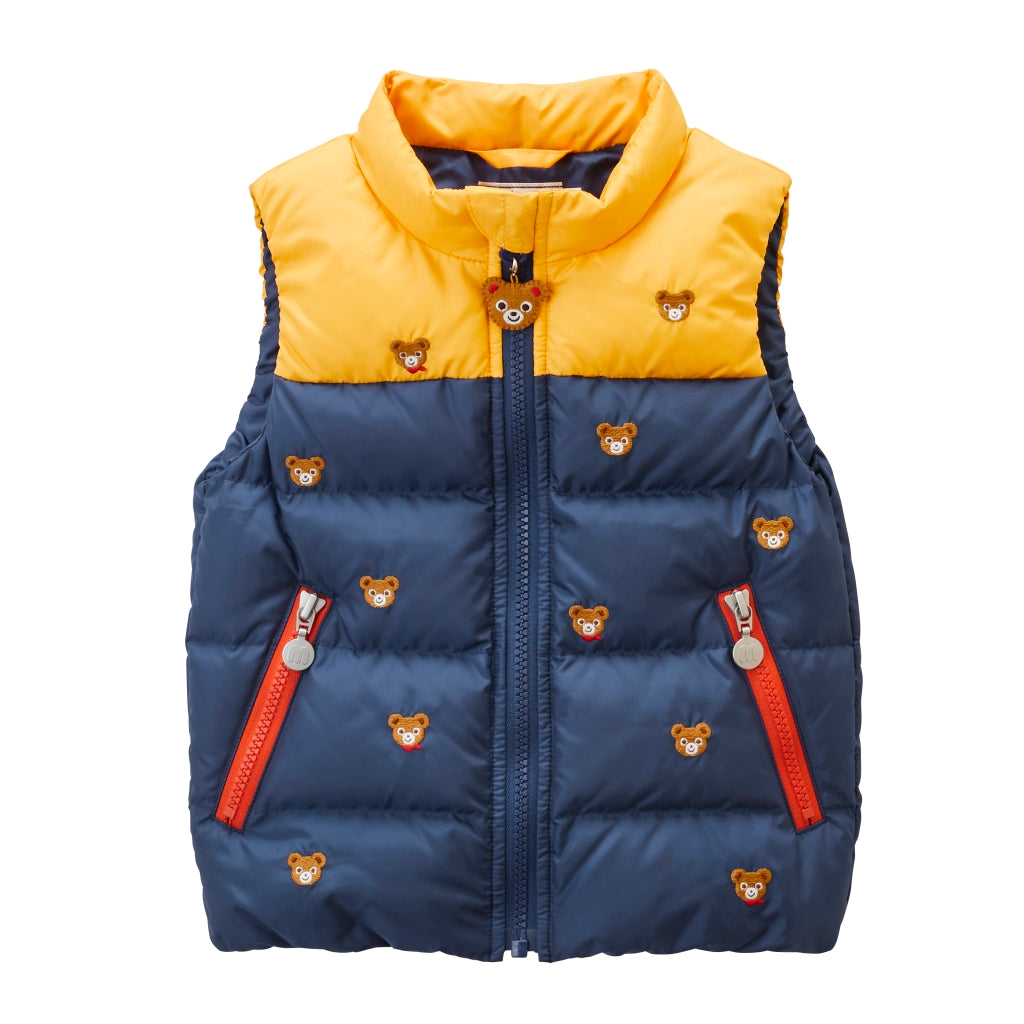MIKI HOUSE PUCCI MULTICOLORED BOY'S SLEEVELESS PUFFER VEST