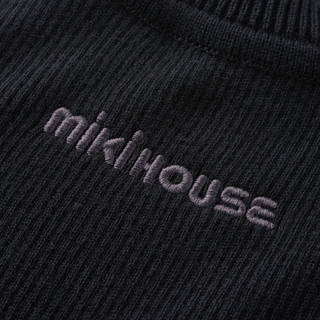 PULL EN COTON NOIR GRAND COL GARCON MIKI HOUSE