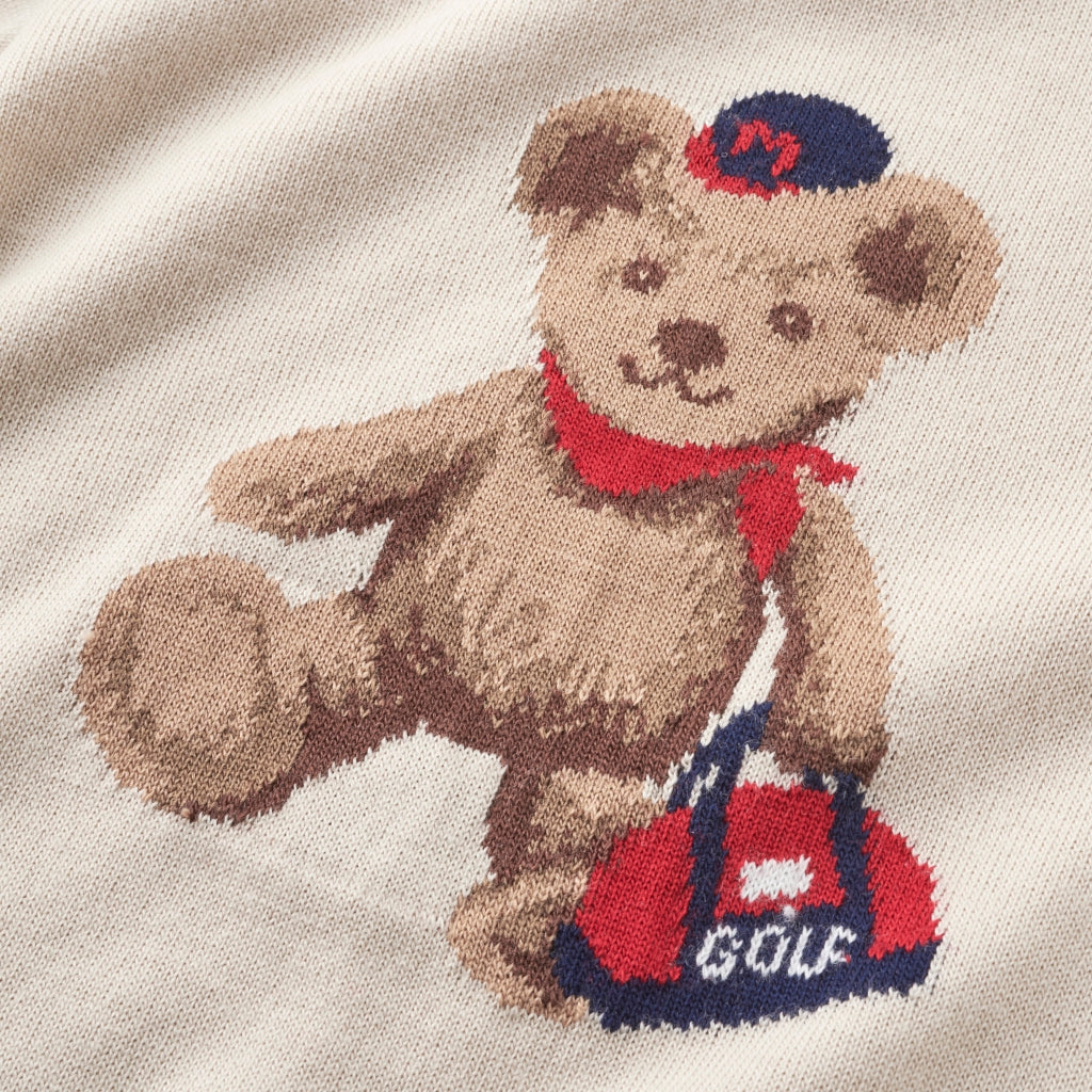 MIKI HOUSE BEAR WHITE SWEATER