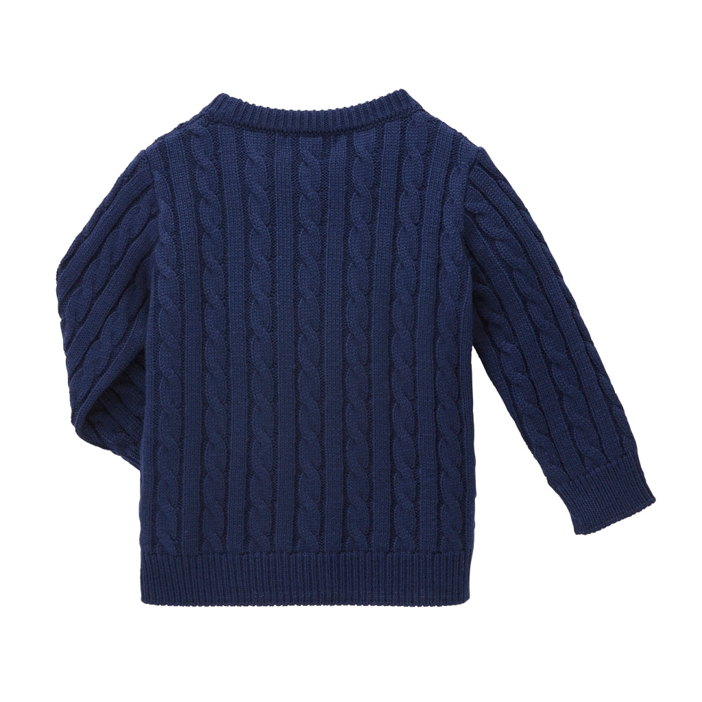 PULL EN LAINE BLEU OURS BRODE MIKI HOUSE