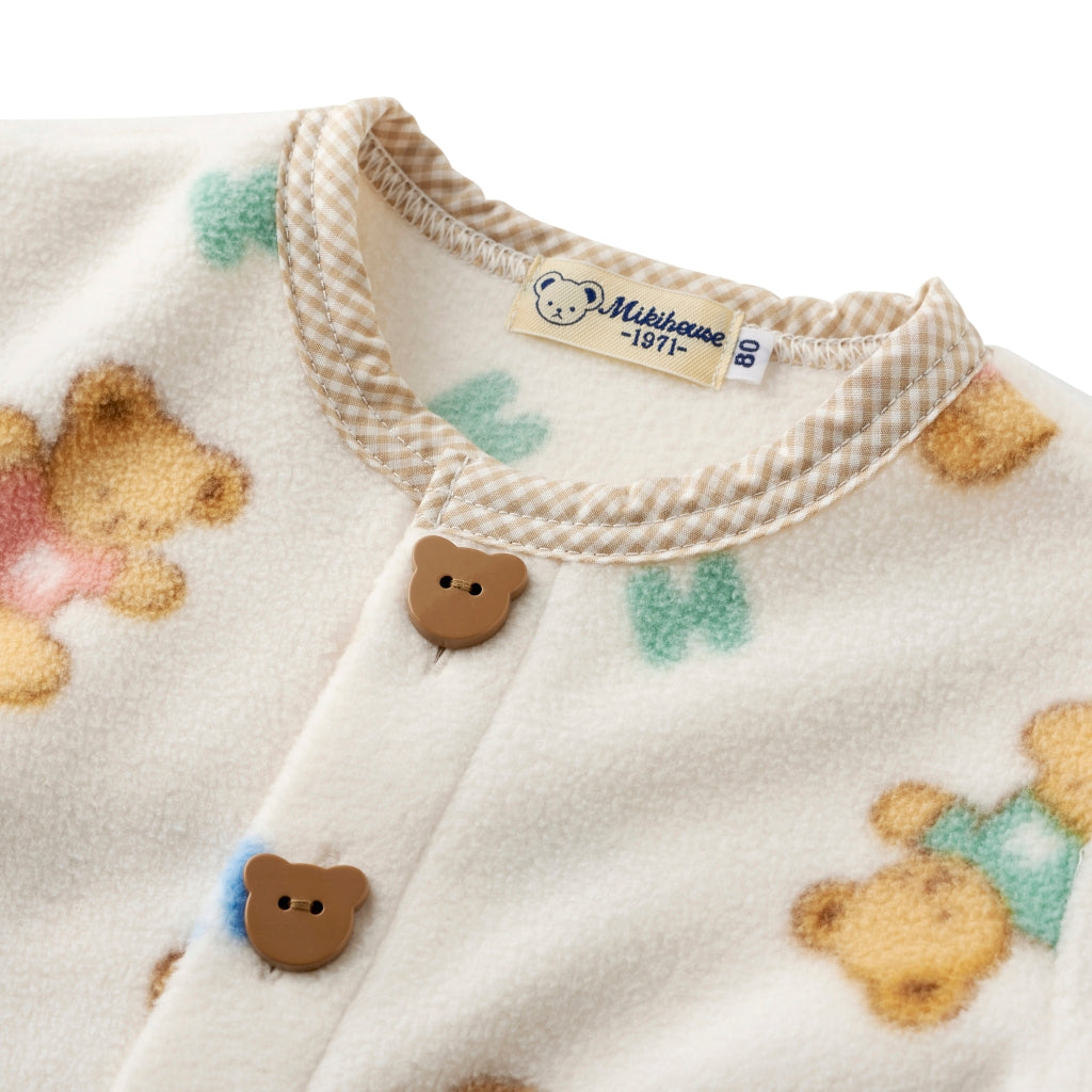 MIKI HOUSE BEAR UNISEX WHITE PAJAMAS