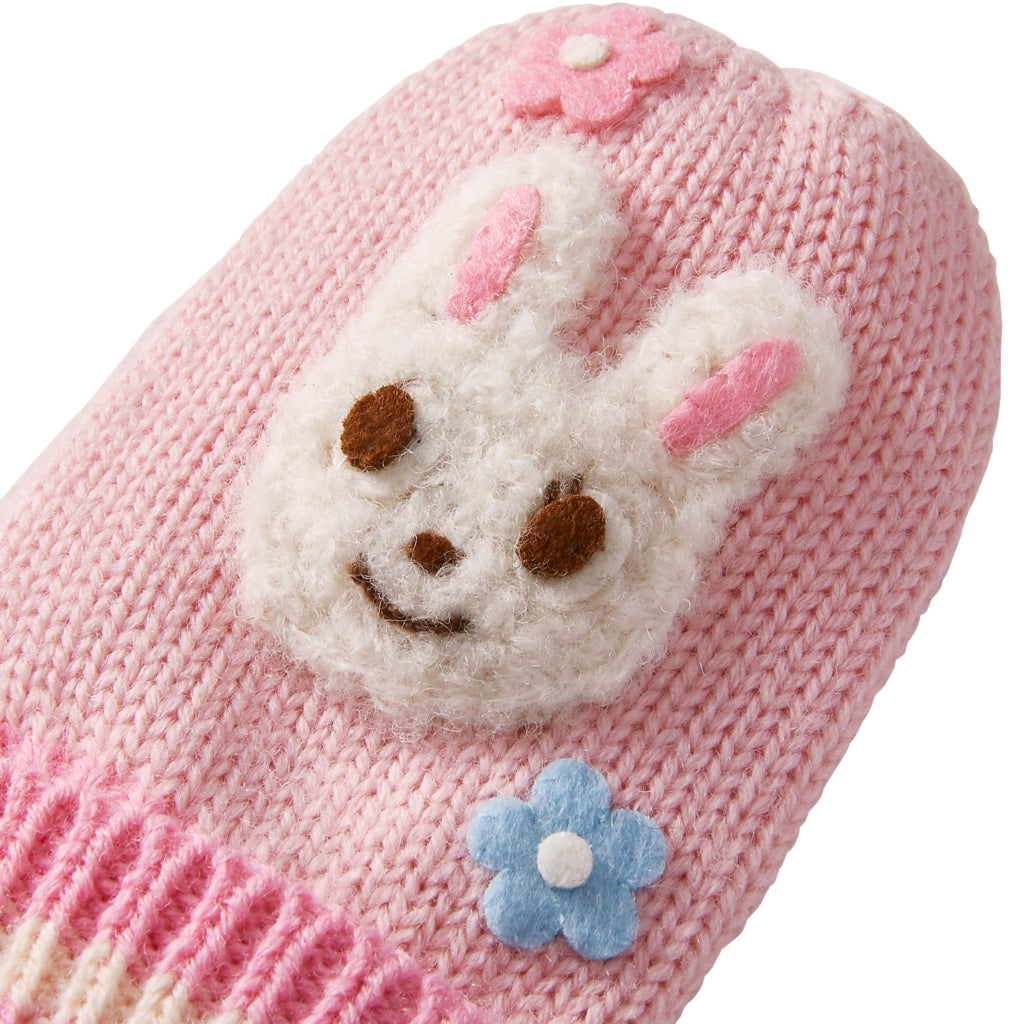PINK GLOVE WITH FLOWER PATTERN USAKO MIKI HOUSE