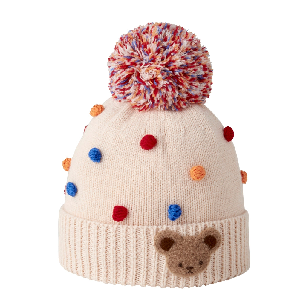 PUCCI UNISEX COLORFUL POINT HAT WITH POMPOM MIKI HOUSE