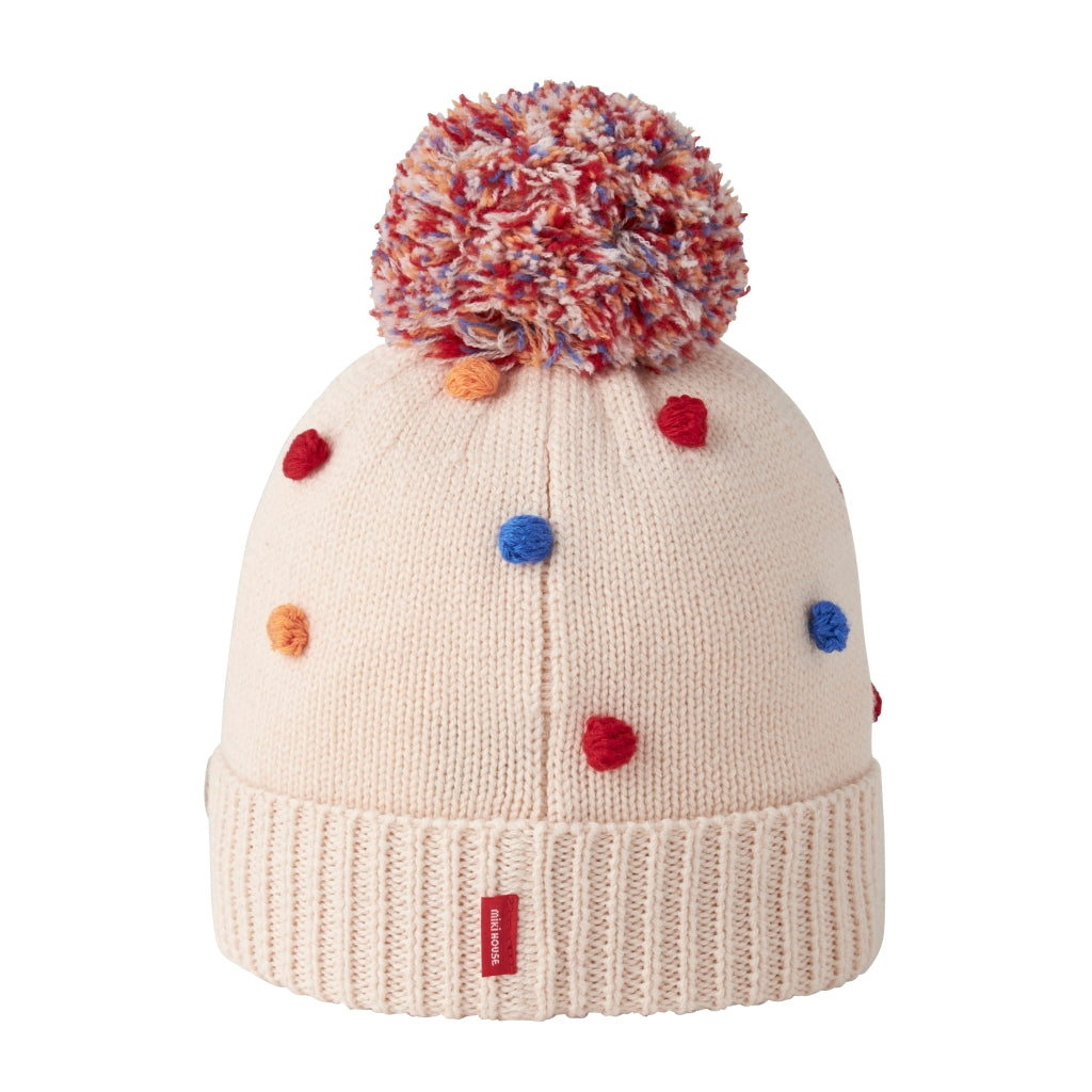 PUCCI UNISEX COLORFUL POINT HAT WITH POMPOM MIKI HOUSE