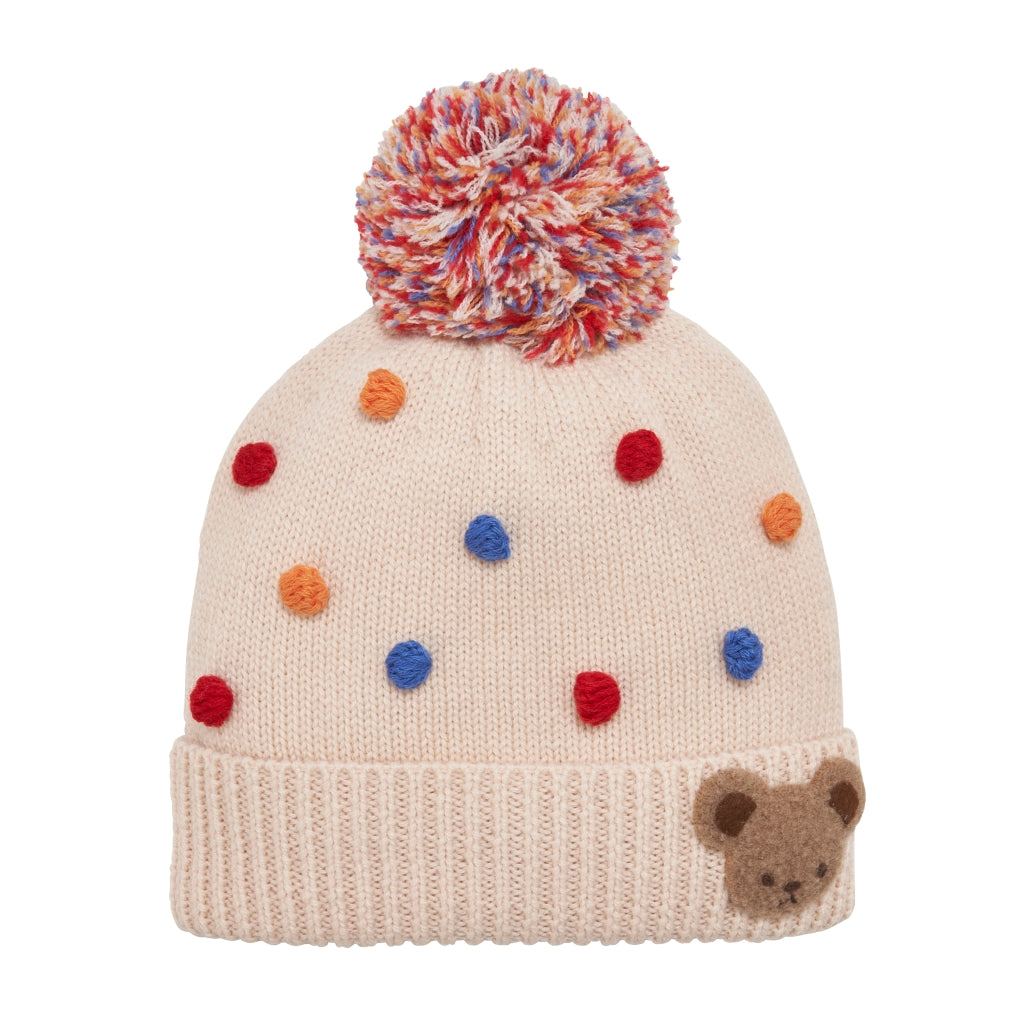 PUCCI UNISEX COLORFUL POINT HAT WITH POMPOM MIKI HOUSE