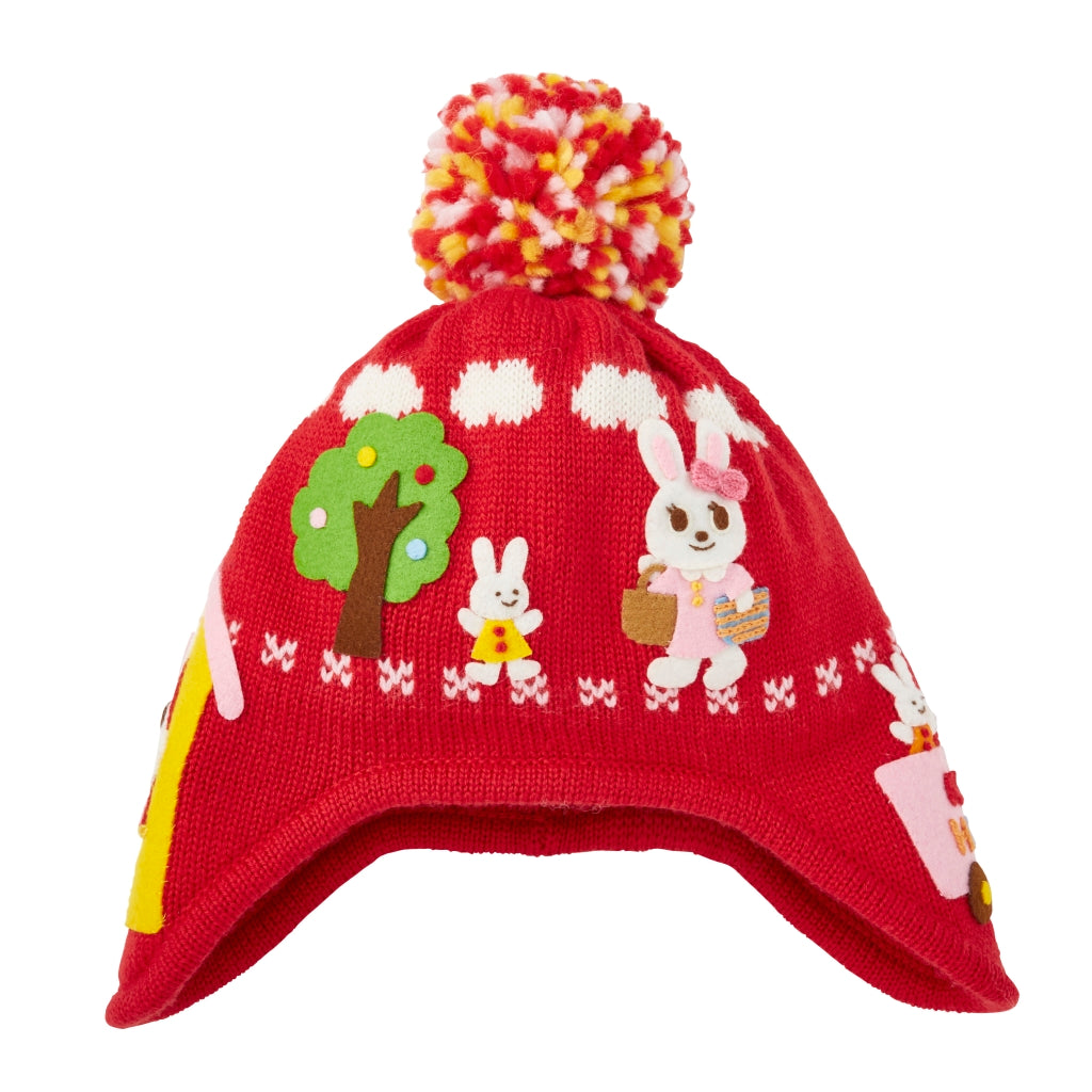 BONNET USAKO ROUGE EN LAINE