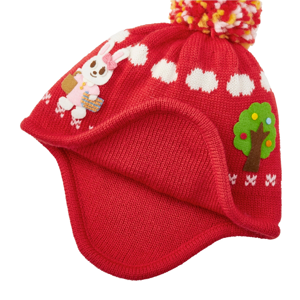 BONNET USAKO ROUGE EN LAINE