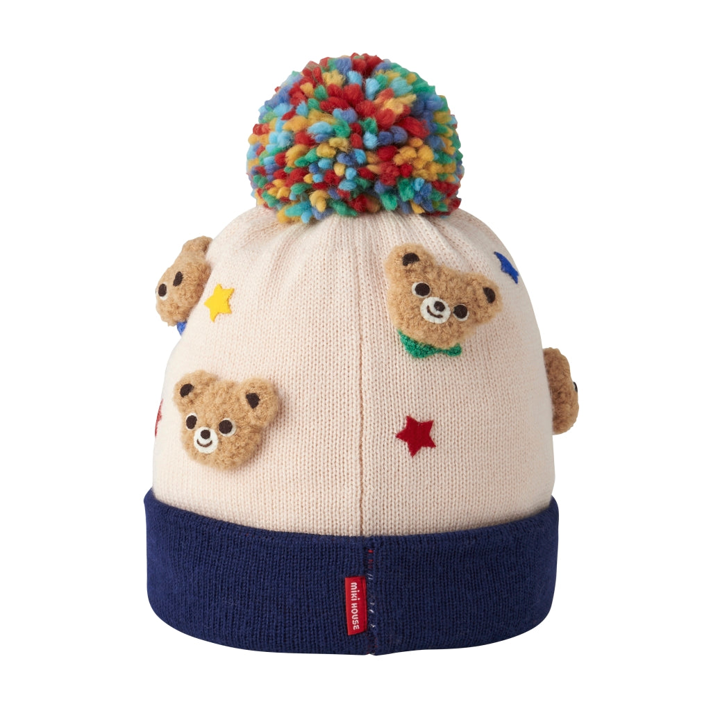 PUCCI UNISEX COLORFUL STARS HAT WITH POMPOM MIKI HOUSE