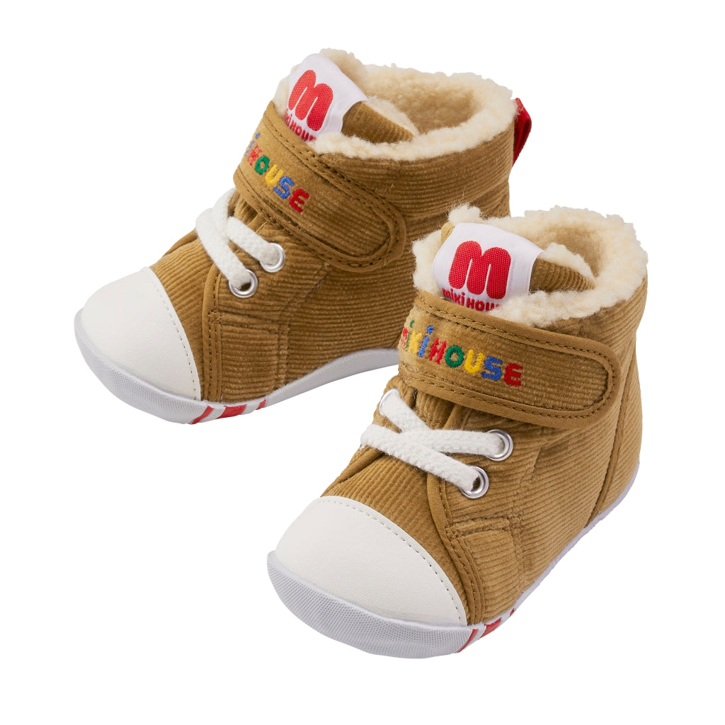 MIKI HOUSE CHILDREN'S BROWN FUR-FUR SHOES