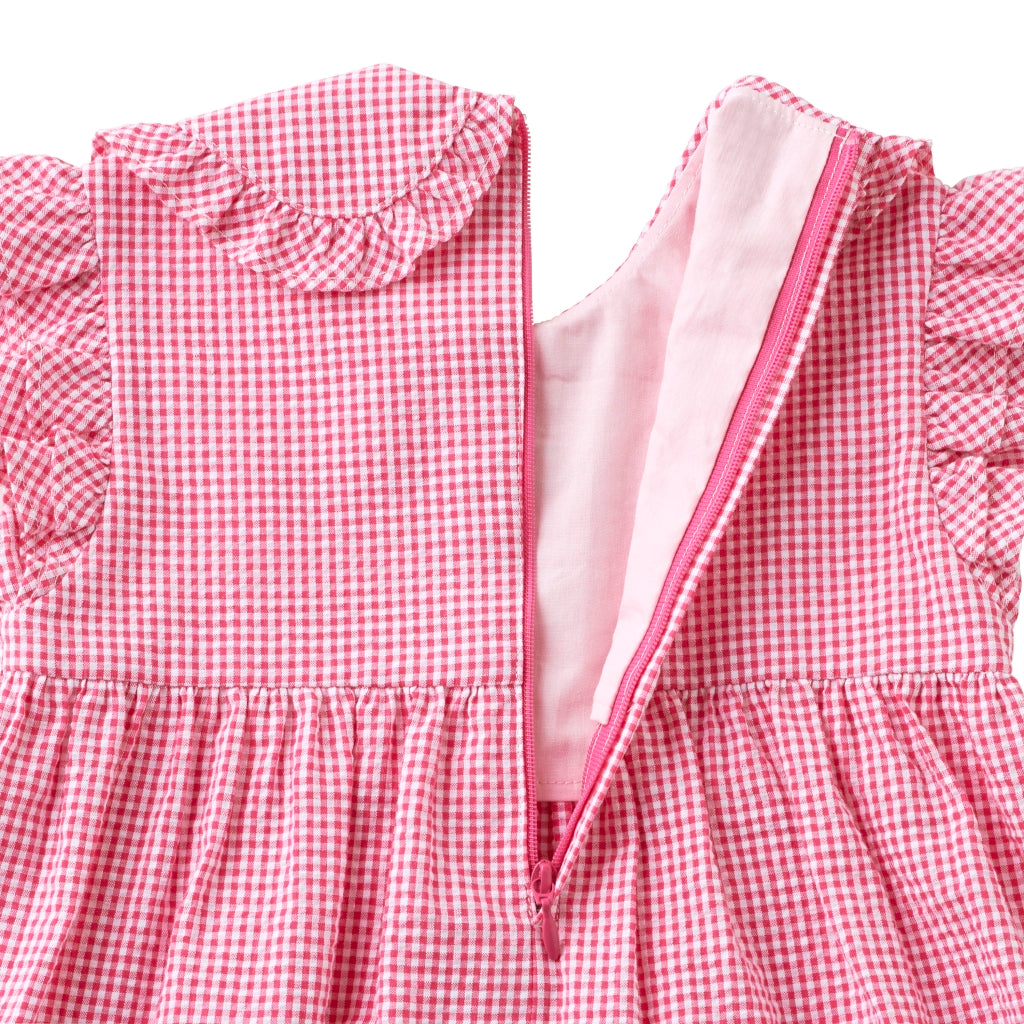 ROBE ROSE À CARREAUX CHIECO SAKU