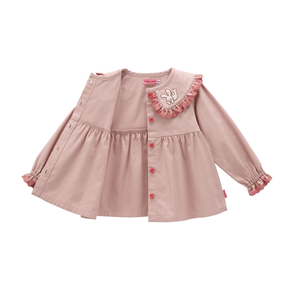 VESTE LÉGÈRE VOLANTS ROSE CHIECO SAKU